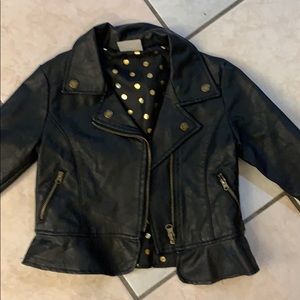 Kids Black Leather Jacket